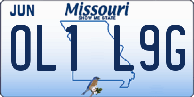 MO license plate OL1L9G