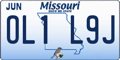 MO license plate OL1L9J