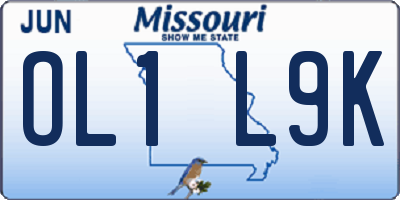 MO license plate OL1L9K