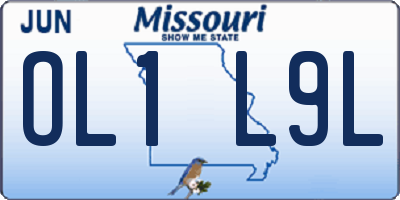 MO license plate OL1L9L