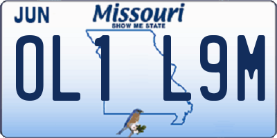 MO license plate OL1L9M