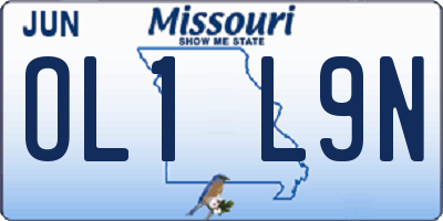 MO license plate OL1L9N