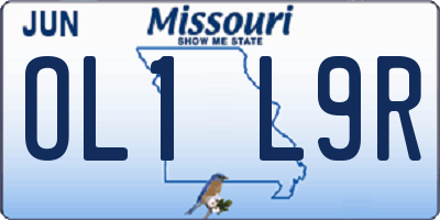 MO license plate OL1L9R