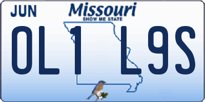 MO license plate OL1L9S