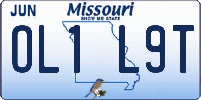 MO license plate OL1L9T