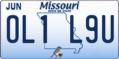 MO license plate OL1L9U