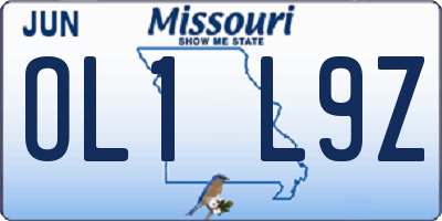MO license plate OL1L9Z