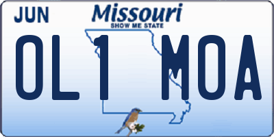 MO license plate OL1M0A