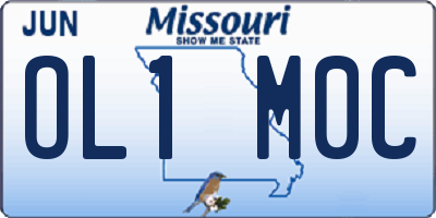 MO license plate OL1M0C