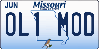 MO license plate OL1M0D