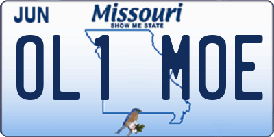 MO license plate OL1M0E