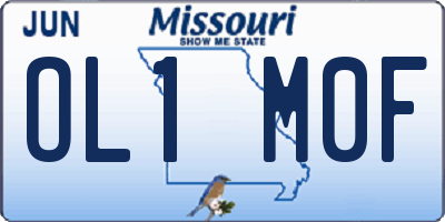 MO license plate OL1M0F