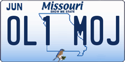 MO license plate OL1M0J