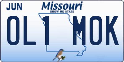 MO license plate OL1M0K