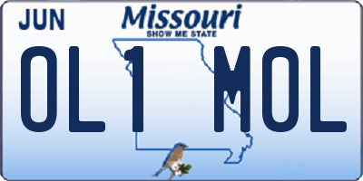 MO license plate OL1M0L