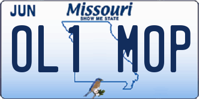 MO license plate OL1M0P