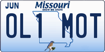 MO license plate OL1M0T