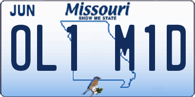 MO license plate OL1M1D