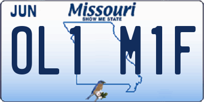 MO license plate OL1M1F