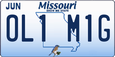 MO license plate OL1M1G