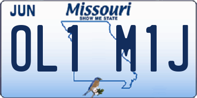 MO license plate OL1M1J