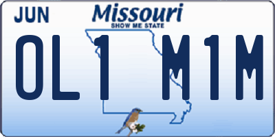 MO license plate OL1M1M