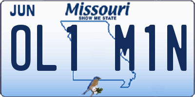 MO license plate OL1M1N