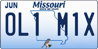 MO license plate OL1M1X
