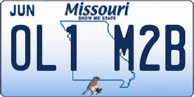 MO license plate OL1M2B