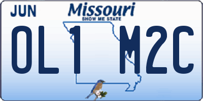 MO license plate OL1M2C