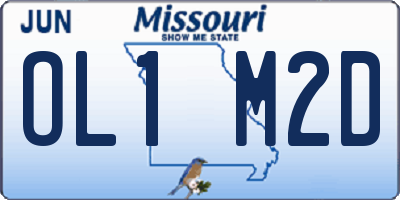 MO license plate OL1M2D