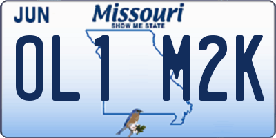 MO license plate OL1M2K