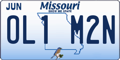 MO license plate OL1M2N