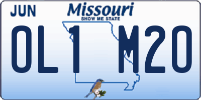 MO license plate OL1M2O