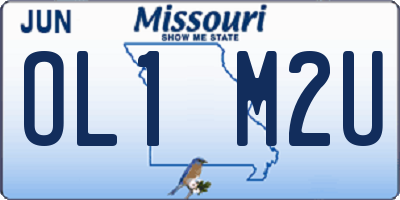 MO license plate OL1M2U