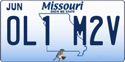 MO license plate OL1M2V