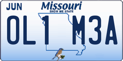 MO license plate OL1M3A