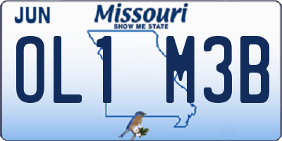 MO license plate OL1M3B