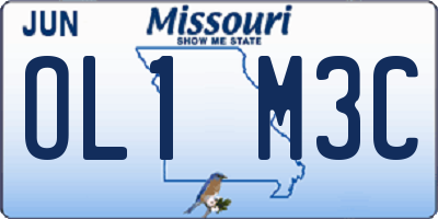 MO license plate OL1M3C