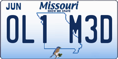 MO license plate OL1M3D