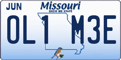 MO license plate OL1M3E