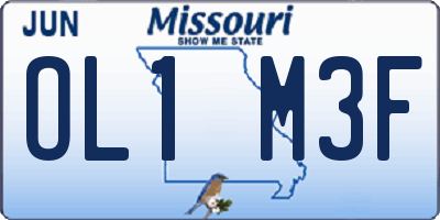 MO license plate OL1M3F