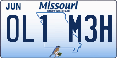 MO license plate OL1M3H