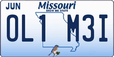 MO license plate OL1M3I