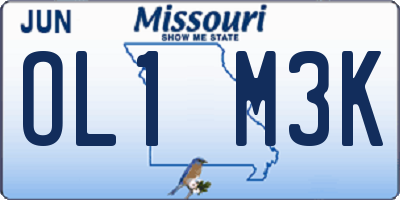 MO license plate OL1M3K