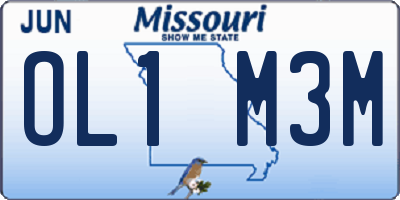 MO license plate OL1M3M
