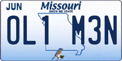 MO license plate OL1M3N