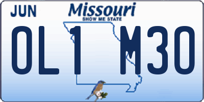 MO license plate OL1M3O