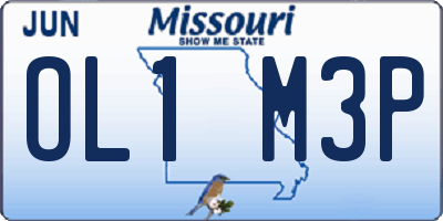 MO license plate OL1M3P