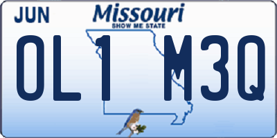 MO license plate OL1M3Q